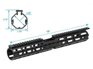 UTG APSODAS PRO AR15 SUPER SLIM M-LOK® 15″ DROP-IN CAR. LENGTH RAIL 1