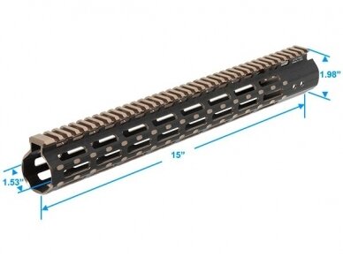 UTG HANDGUARD PRO M-LOK® AR15 15″ SUPER SLIM RAIL, BLACK/BRONZE 2-TONE 1