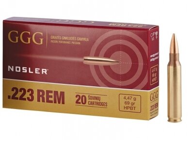 GGG 223REM. AMMO NOSLER HPBT 69gr (4.47g)