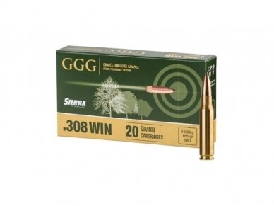 GGG AMMO .308 WIN, 165 GRAIN (10,6 G) SBT GAME KING