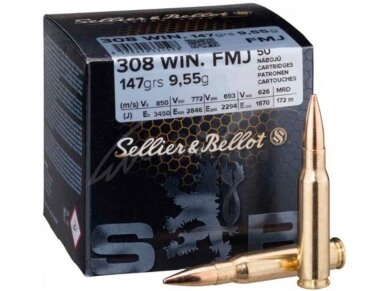 SELLIER&BELLOT AMMO 308Win FMJ 147gr. 9,55